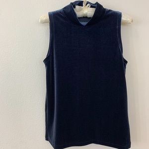 J. Crew Velvet Mockneck Sleeveless Top